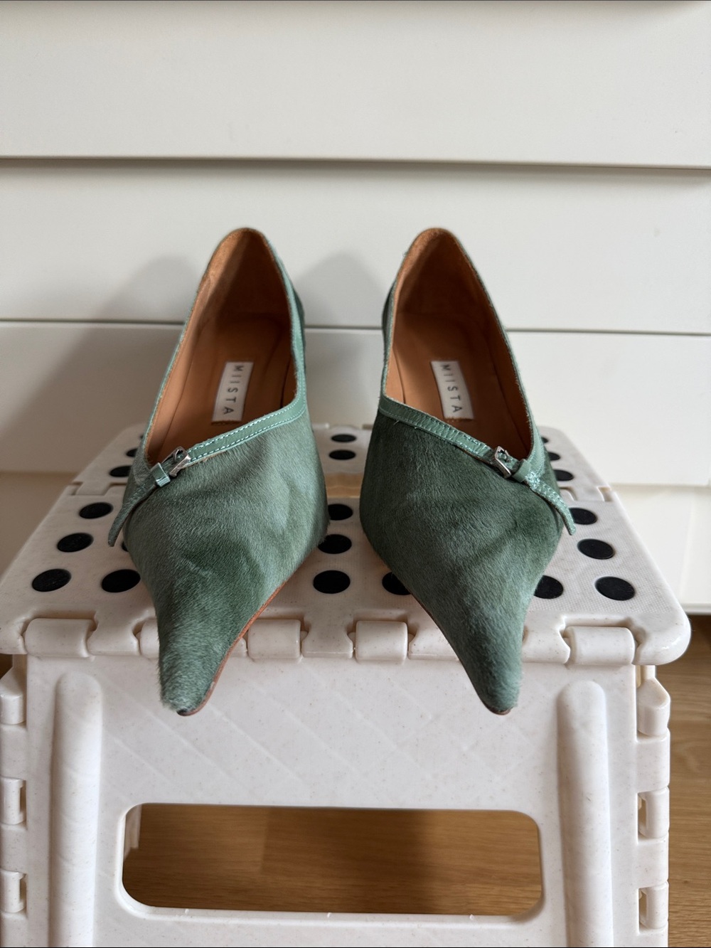 Miista Aquamarine Ponyhair Leather Puqhy Courts - Picture 9 of 15